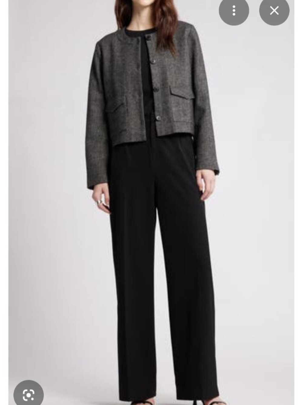 NWT Nordstrom Collarless Herringbone Jacket Sz XL 40% Wool 55% Poly